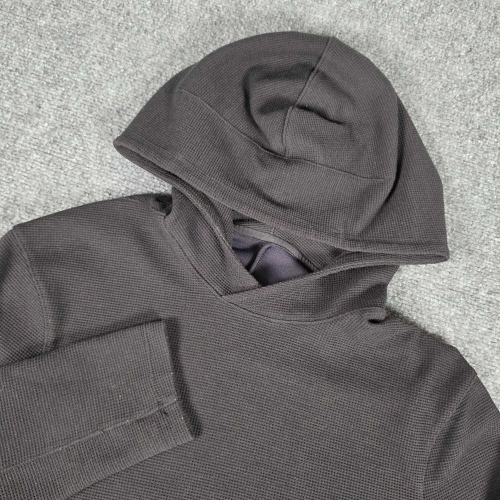 Lululemon Shift Stitch Hoodie Mens S Black Waffle Knit Pullover Sweatshirt